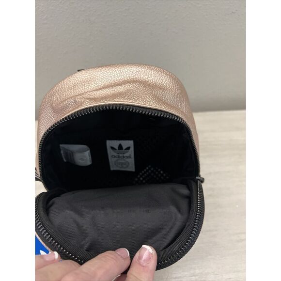 Adidas Originals CM3811 Mini PU Leather Backpack Light Rose Gold Pink New - Picture 12 of 13